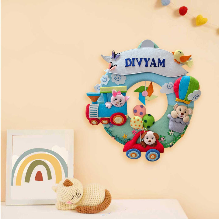 Personalized Animals Theme Felt Kids Name Plate