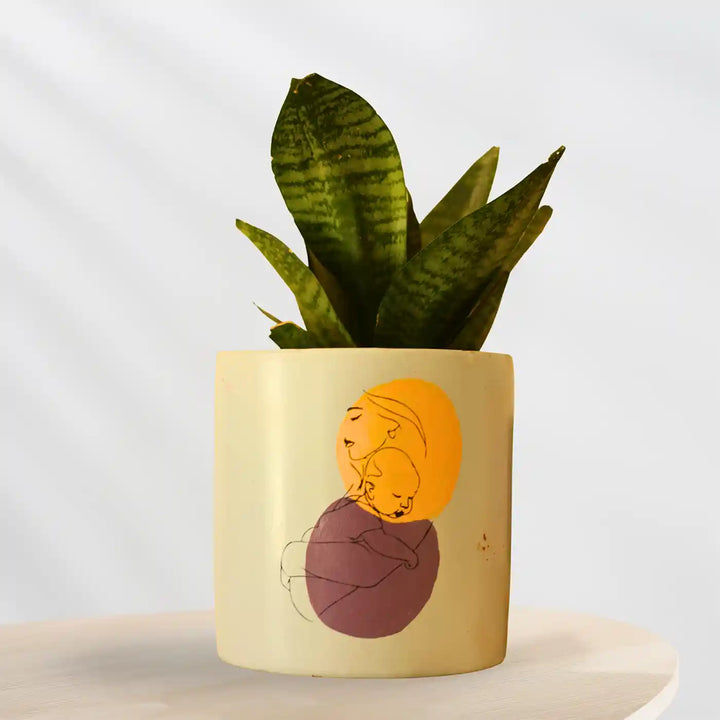 Customized Hand-Painted New Mother Terracotta Planter