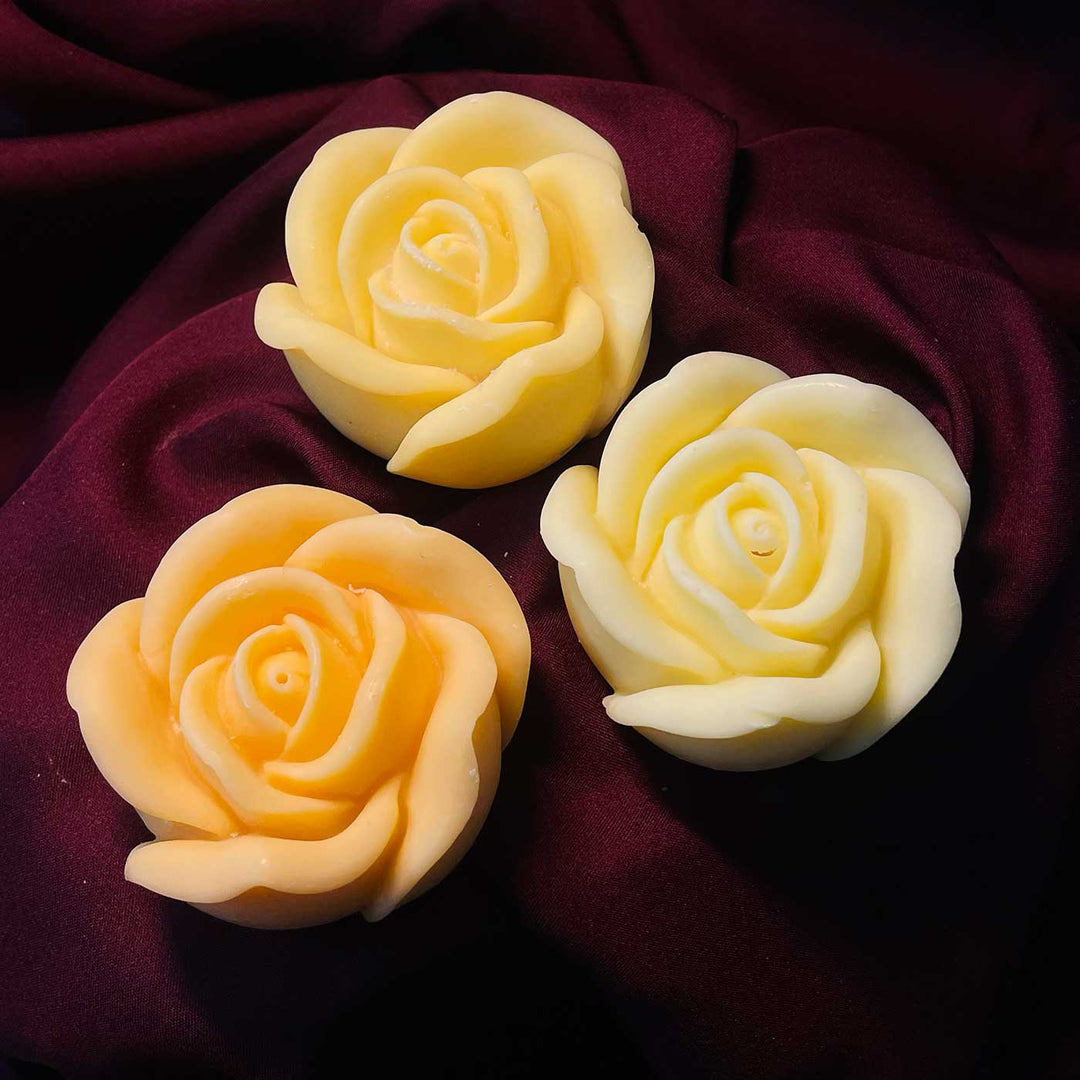 Set Of 2 | Handmade Rose Design Soy Wax Scented Candle