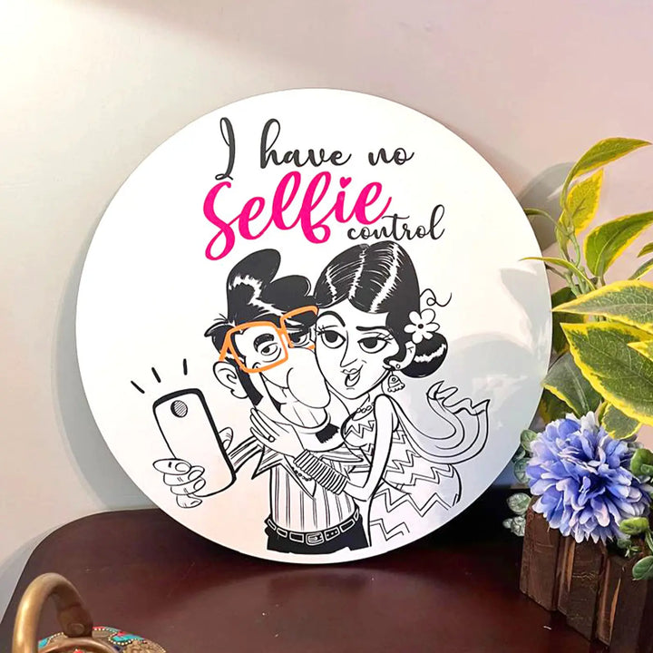 Printed Round Quirky MDF Wood Wall Decor