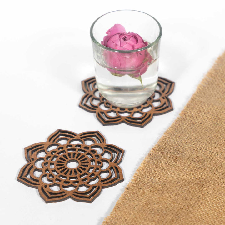 Elegant Mandala MDF Laser Cut Coaster Set | Set Of 6