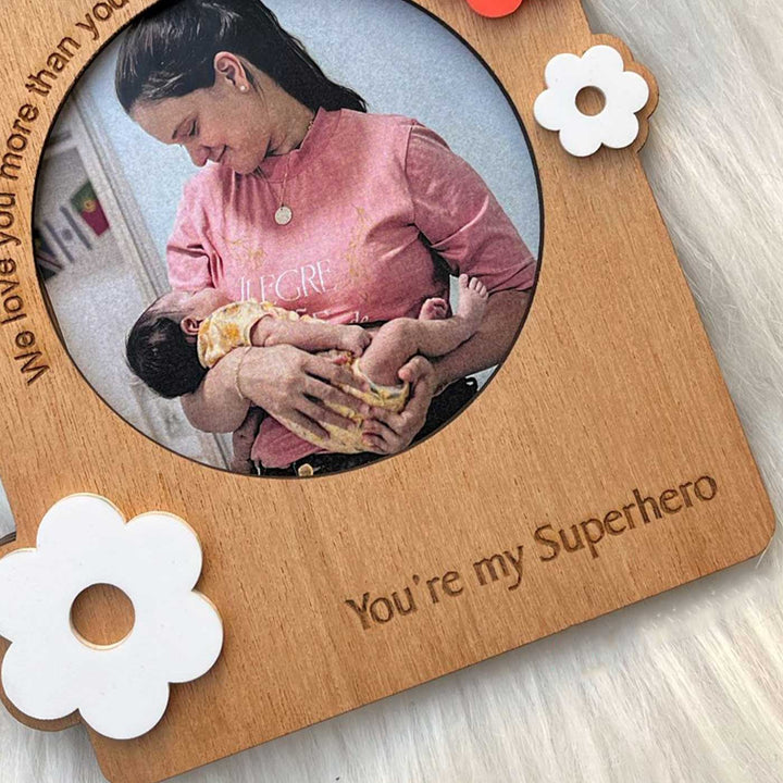 Photo Personalized Superhero Mom Wooden Decorative Plaque For Mothers