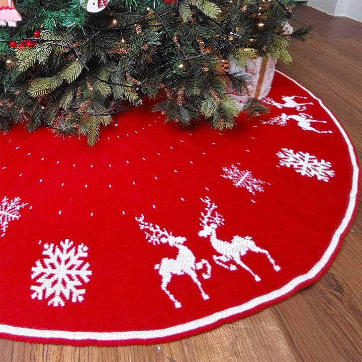 Personalized Handmade Skirt To Cape Snowy Scandinavian Knit Tree Skirt | 50 Inches