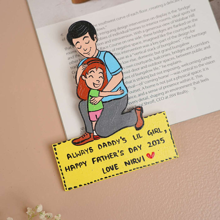 Personalized Caricature Cutout MDF Wood Fridge Magnet For Fathers