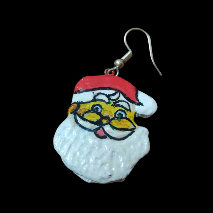 Handmade Santa Claus Clay Earrings | Secret Santa Gift Ideas