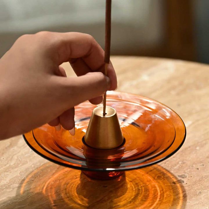 Minimal Design Glass Incense And Sage Holder