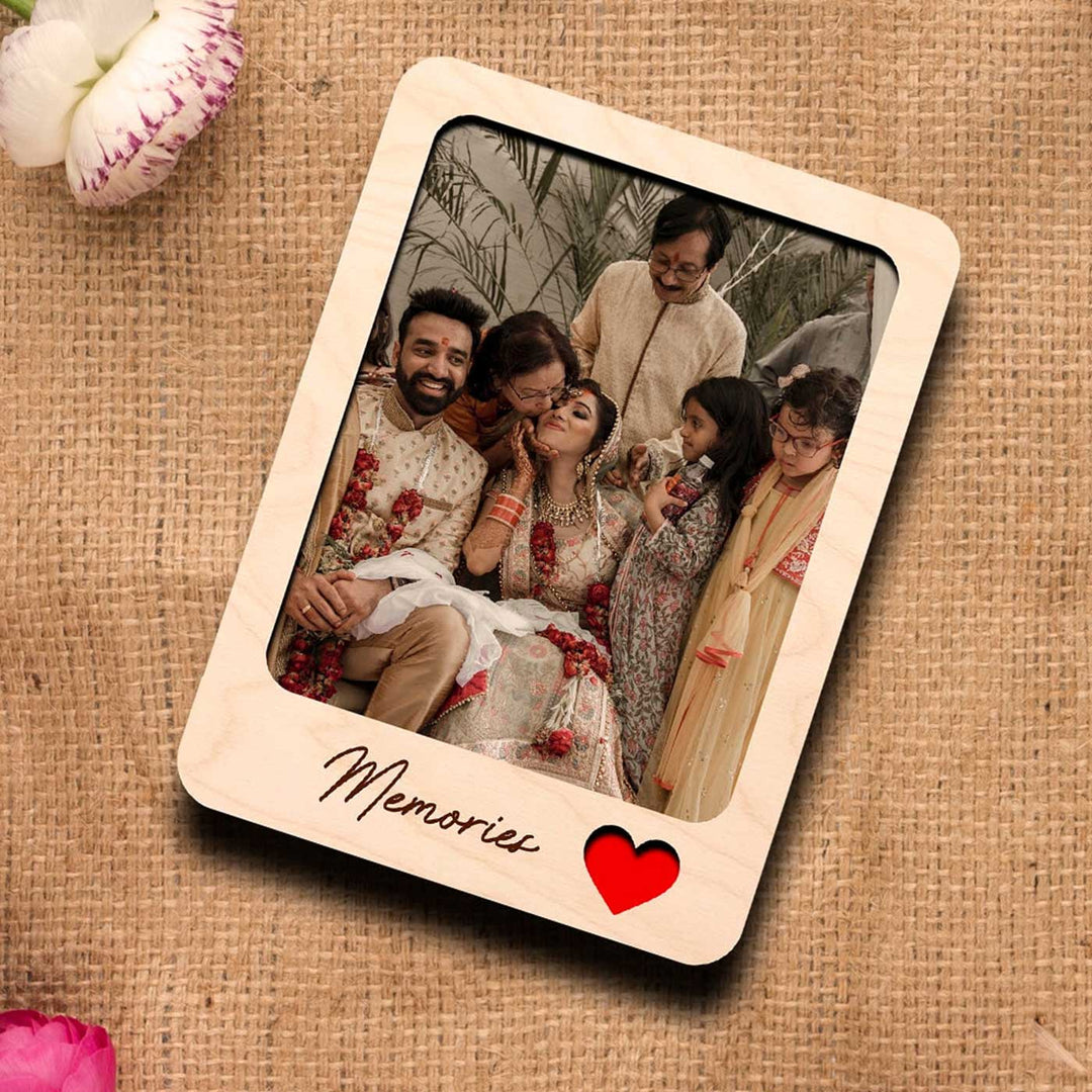Photo Personalized Printed "Memories" Wooden Fridge Magnet