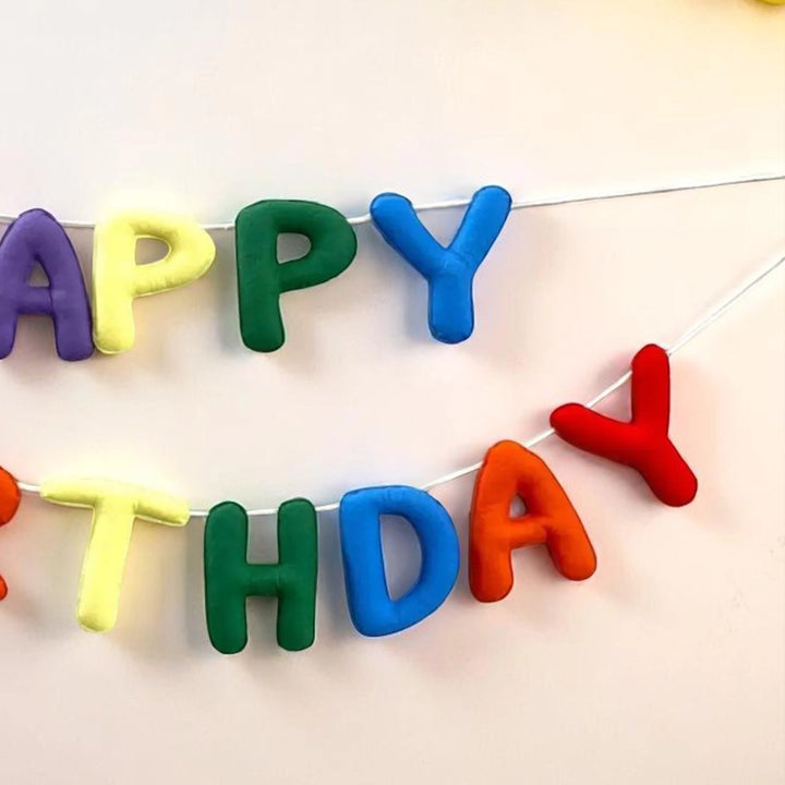 Handmade Stuffed Design Felt Happy Birthday Bunting