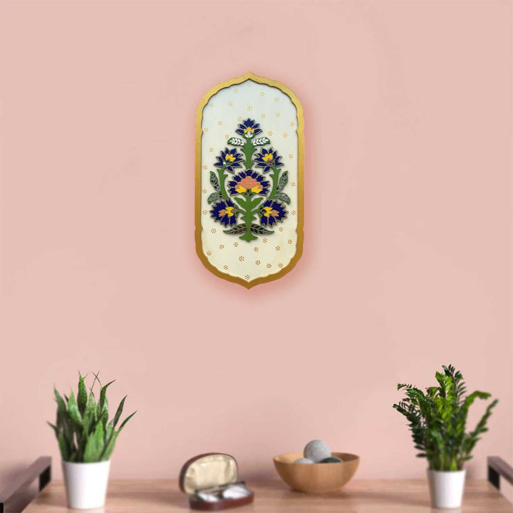 Hand-Painted Floral Theme MDF Wood Wall Decor