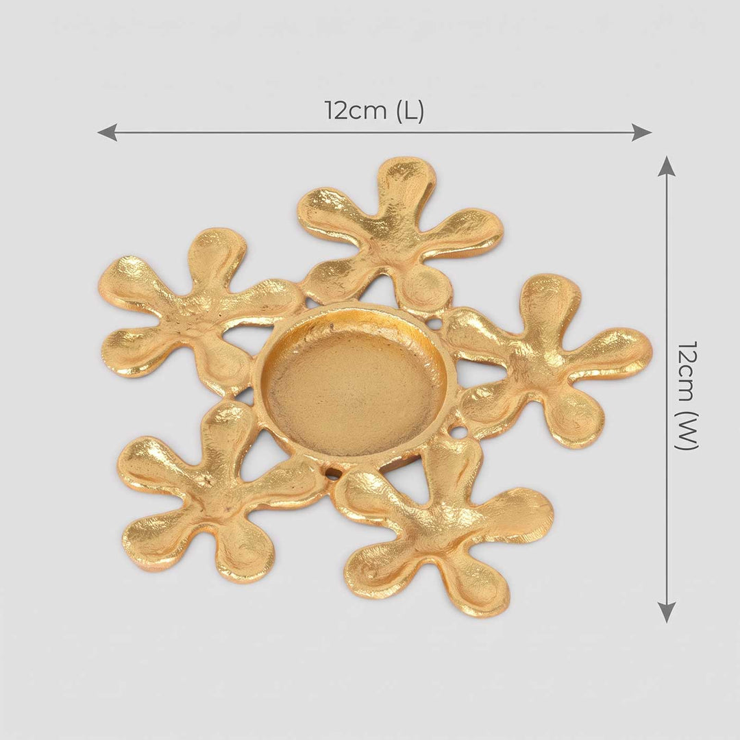 Handmade Floral Metal Tealight Holder For Festive Decor