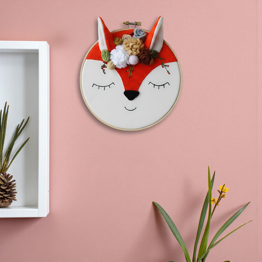 Handmade Fox Theme Felt Wall Hoop