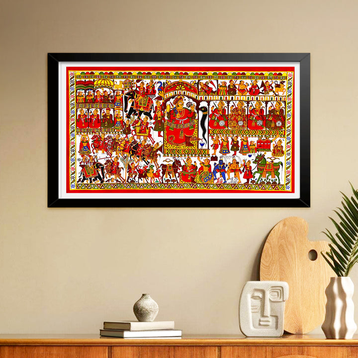 35 X 64 Inch | Story of Devnarayan ji Paper Phad Painting
