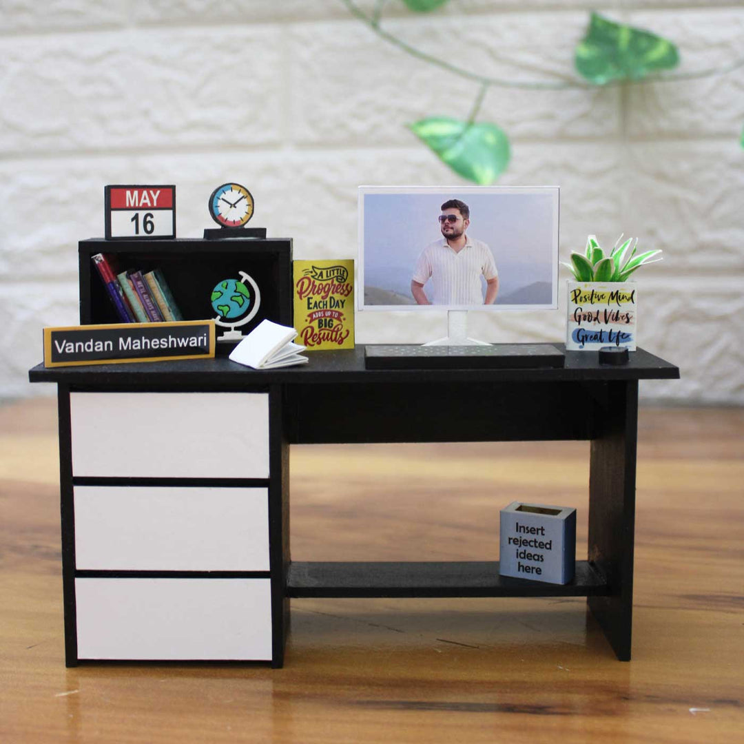 Photo Personalized Work Station Theme Mdf Wood Miniature Frame