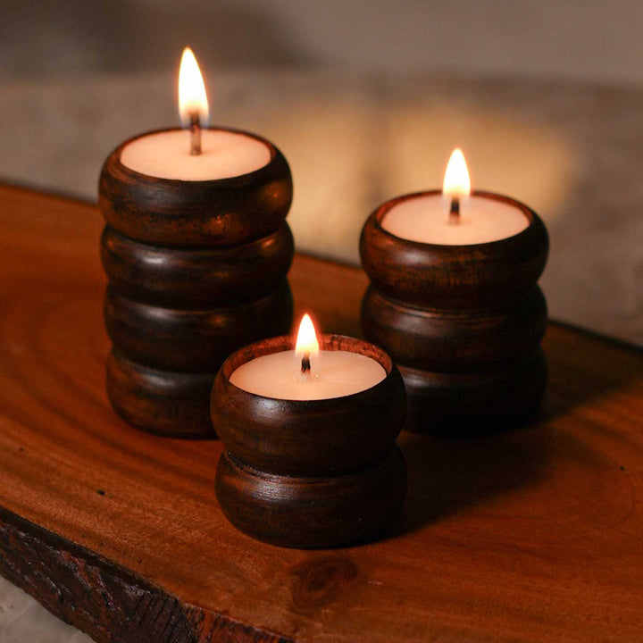 Handmade Spiral Glow Wooden Candles Hamper | Includes Spiral Wooden Candles, Seed Card And Outer Box
