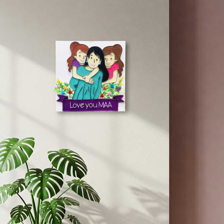 Photo Personalized Handmade String Art Love You Maa Wooden Decorative Plaque For Mothers