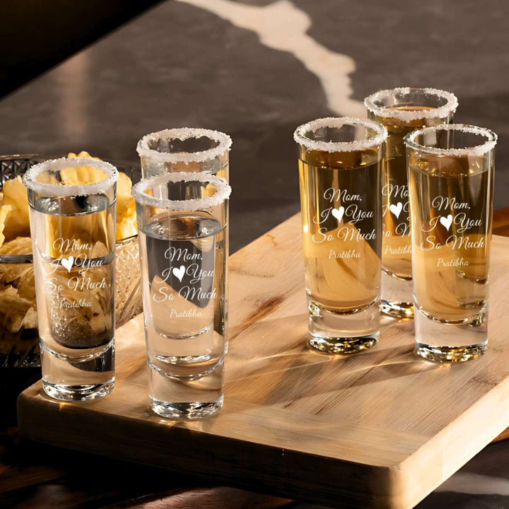 Personalized Engraved Shot Glass For Mothers | Set of 2 | 65 ml