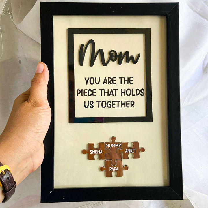 Personalized Handmade Puzzle Theme MDF Wood Decorative Plaque For Mothers