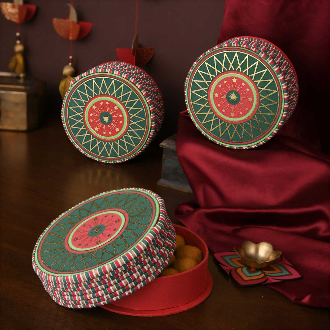 Handmade Jameen Chakar Shaped Paper Gift Box