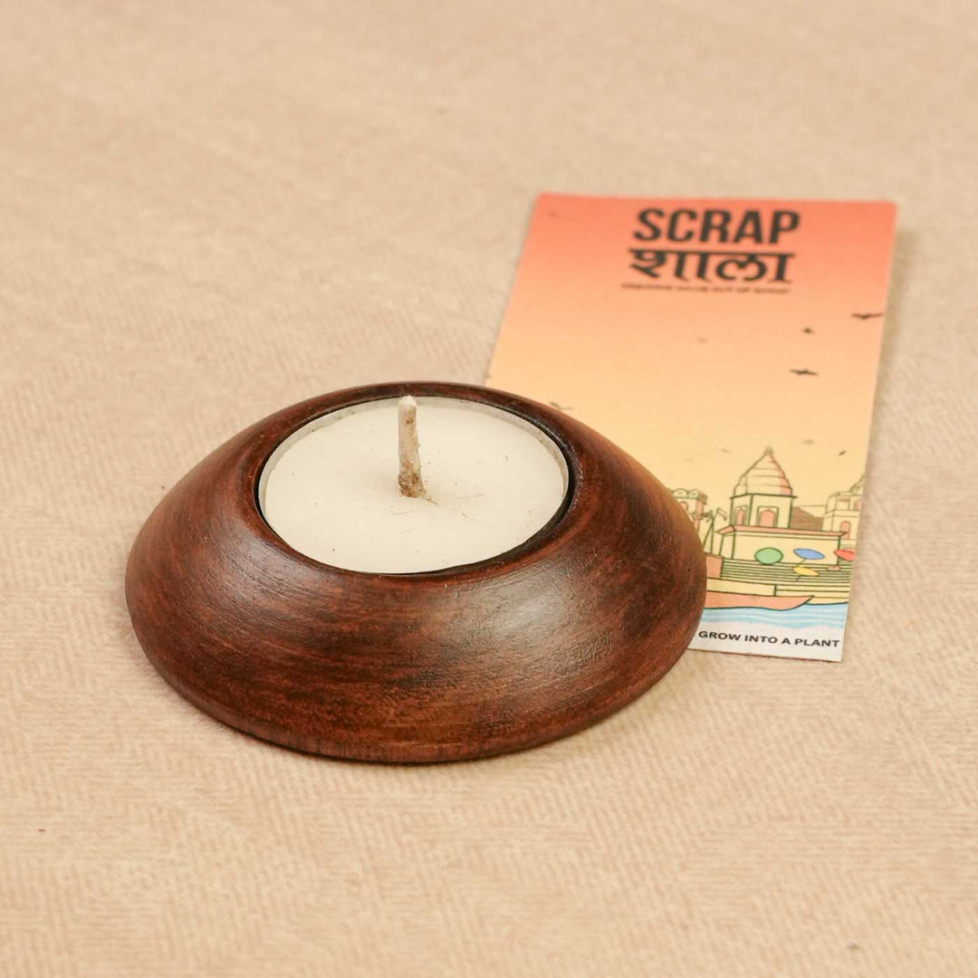 Handmade Panchdeep Wooden Hamper | Includes Candles, Seed Card And Outer Box
" | Set Of 5