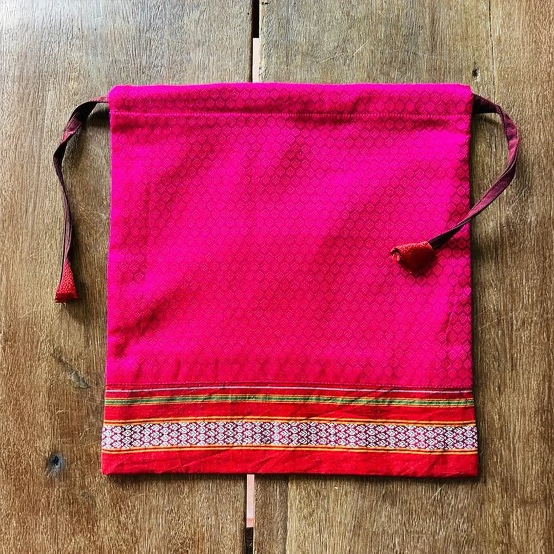 Assorted Handmade Thamboolam Khunn Fabric Cotton Potli | Set Of 4