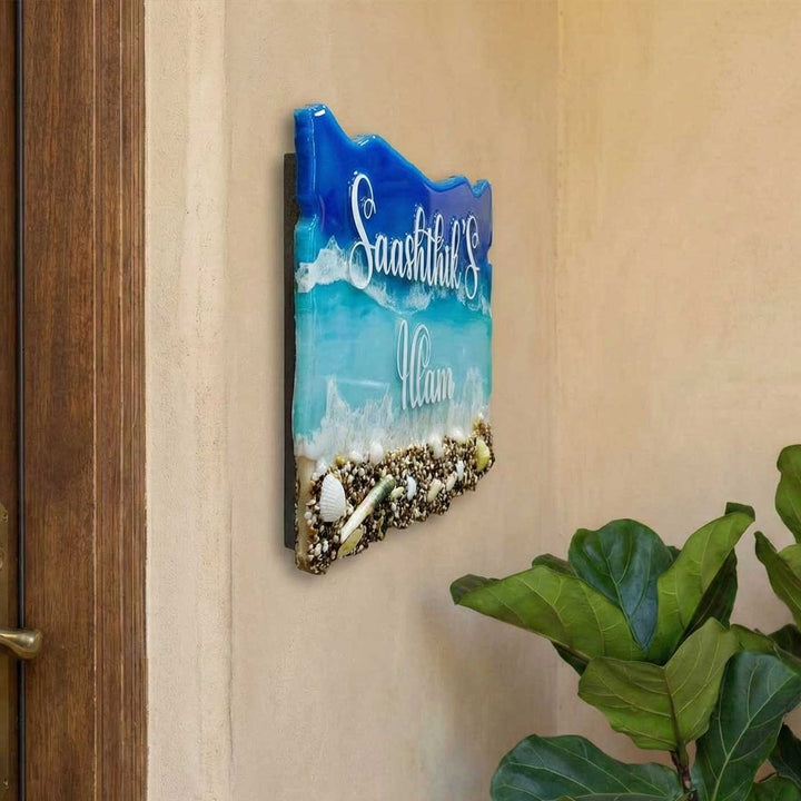 Personalized Light Ocean Theme Resin Name Plate