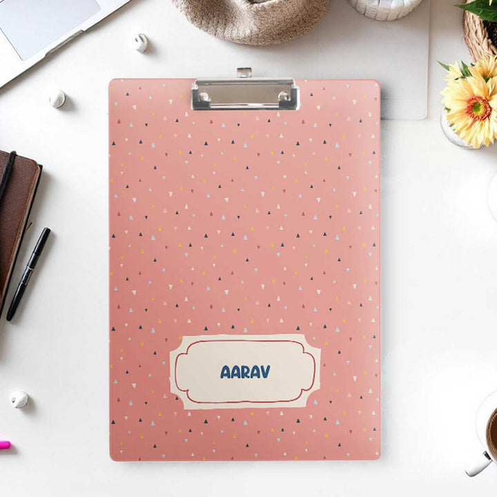 Personalized Triangle Tango Theme Acrylic Clipboard