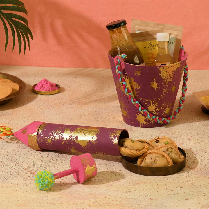 Handmade Balti Sang Pichkari Combo Paper Gift Box
