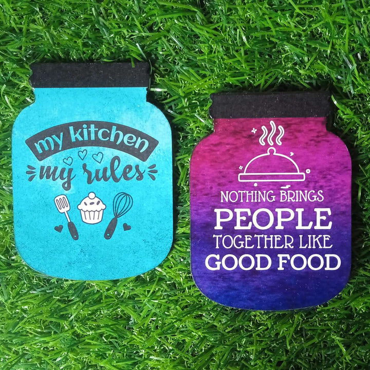 Handmade Decoupage My Kitchen My Rules Blue MDF Wood Decorative Plaque