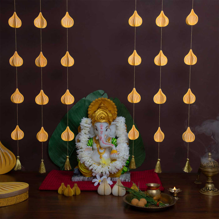 Handmade Modak Shaped Paper Hanging