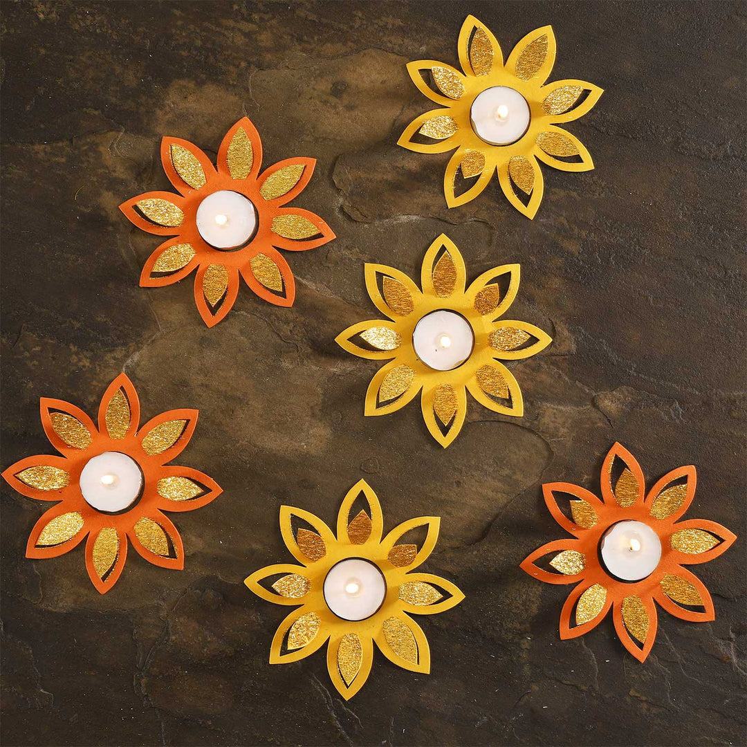 Handmade Pankhuri Rangoli Design Paper Tealight Holder