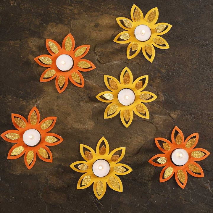 Handmade Pankhuri Rangoli Design Paper Tealight Holder