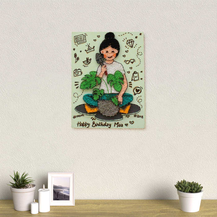 Personalized String Art Gardening Theme MDF Decorative Plaque For Mothers