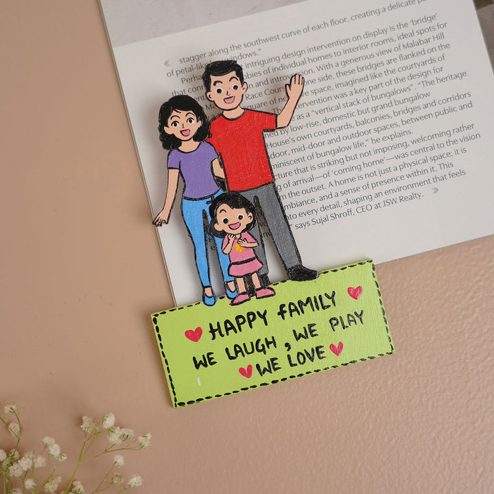 Personalized Family Theme MDF Wood Fridge Magnet