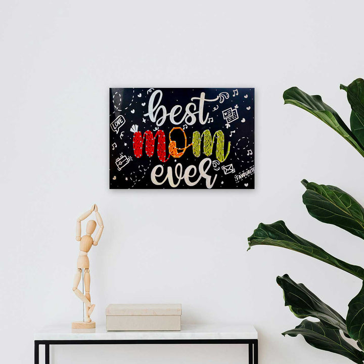 Handmade String Art Best Mom Ever Wooden Decorative Plaque