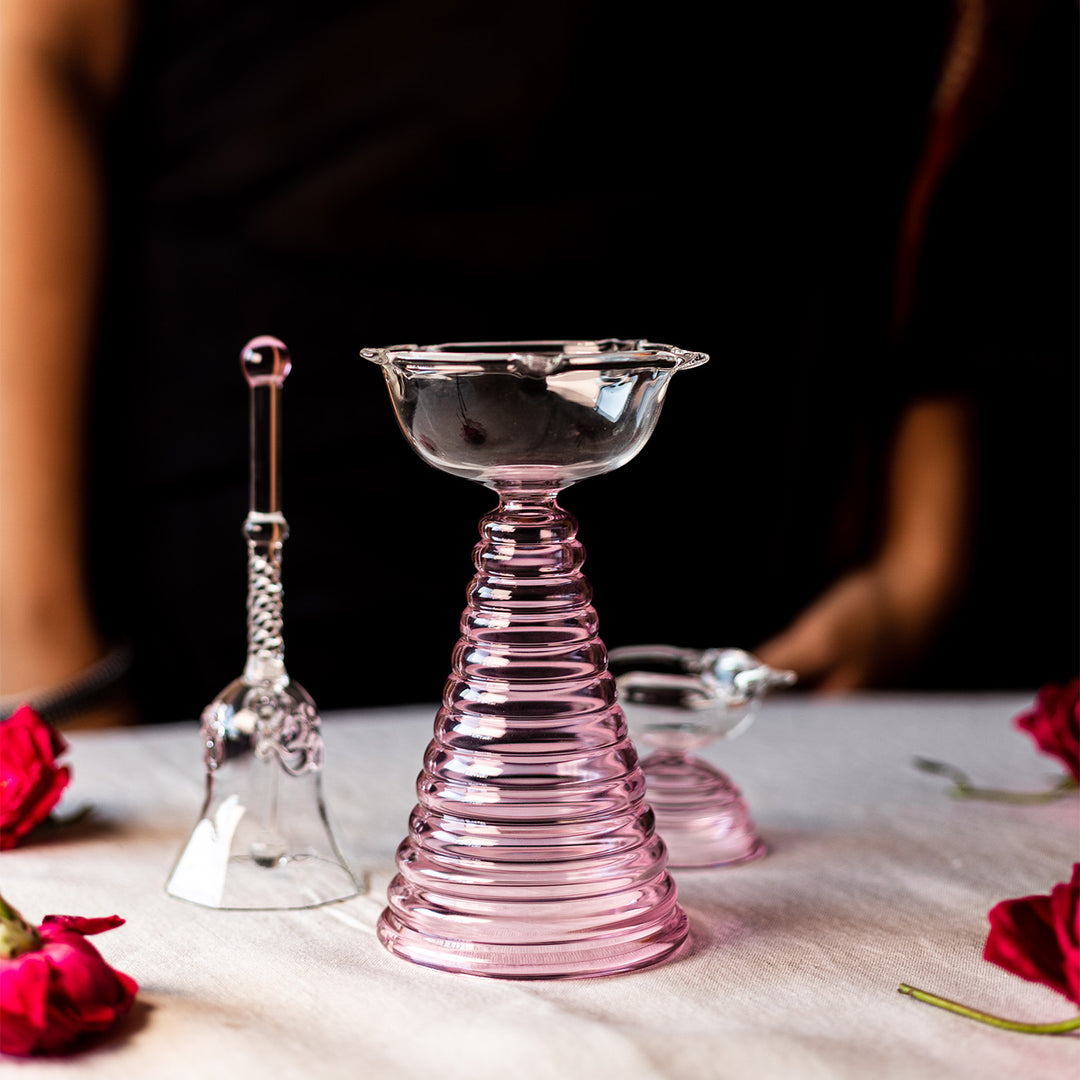 Handmade Pink Ringing Glass Bell | 5.9 inch