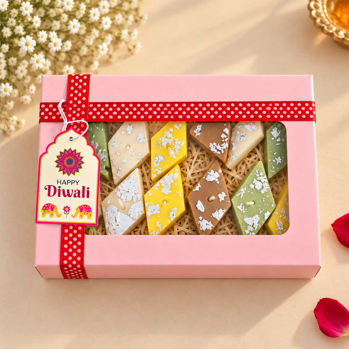 12 pc | Handmade Kaju Katli Mithai Vanilla Scented Soy Wax Candle