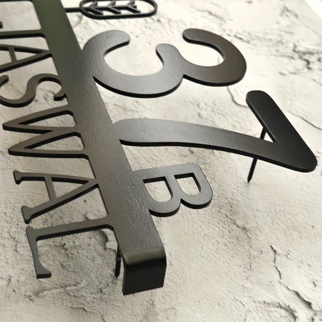 18 Inch | Personalized Minimalist Laser Cut Metal House Name Plate