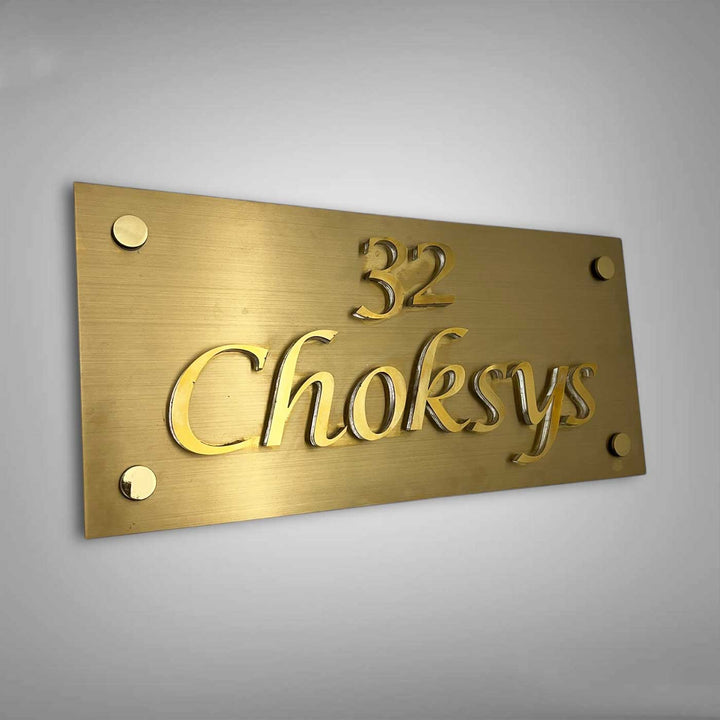 Personalized Weatherproof Rectangle Stainless Steel Name Plate With 3D Letters