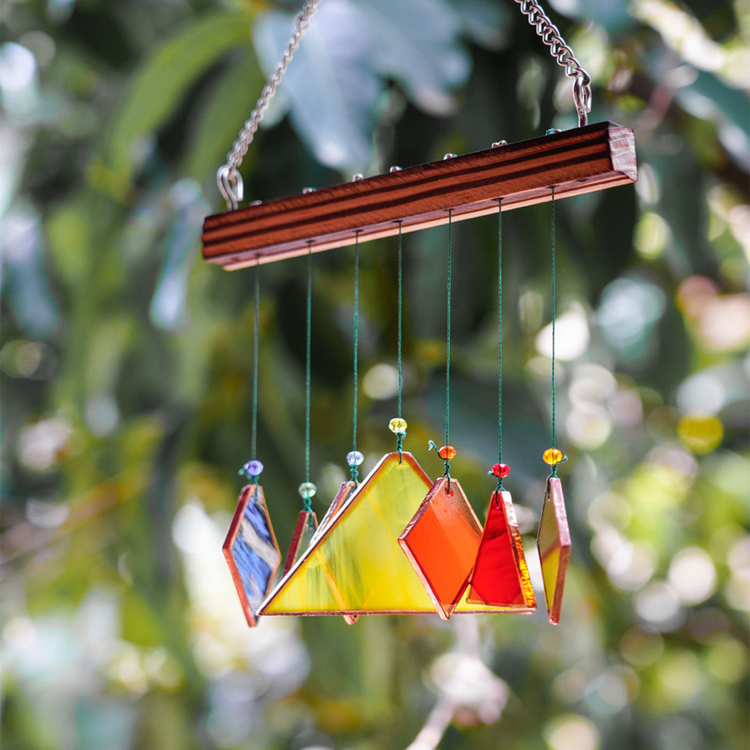 Triangle & Diamond Stained Glass Windchime