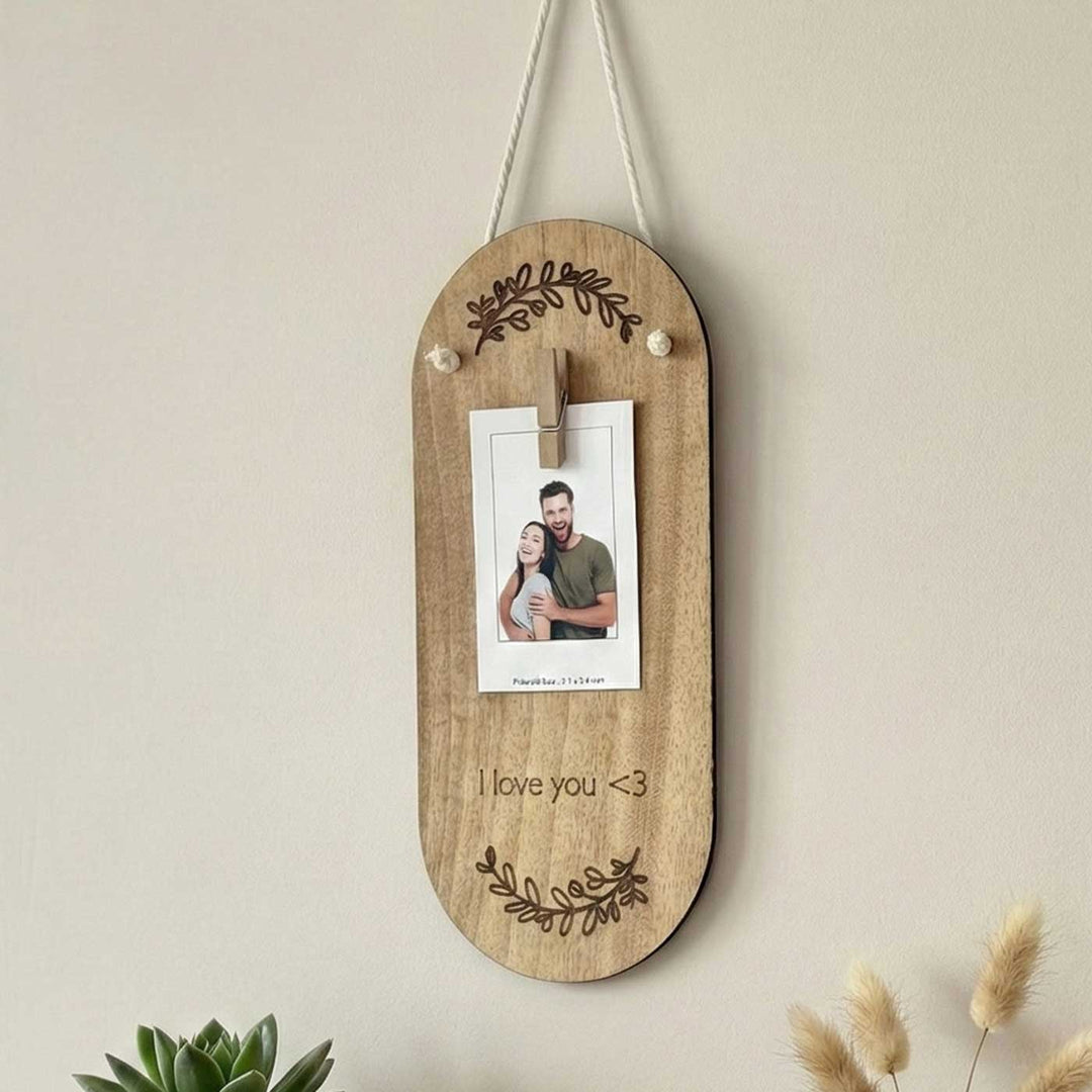 Photo Personalized "I Love You" Wooden Wall Hanging