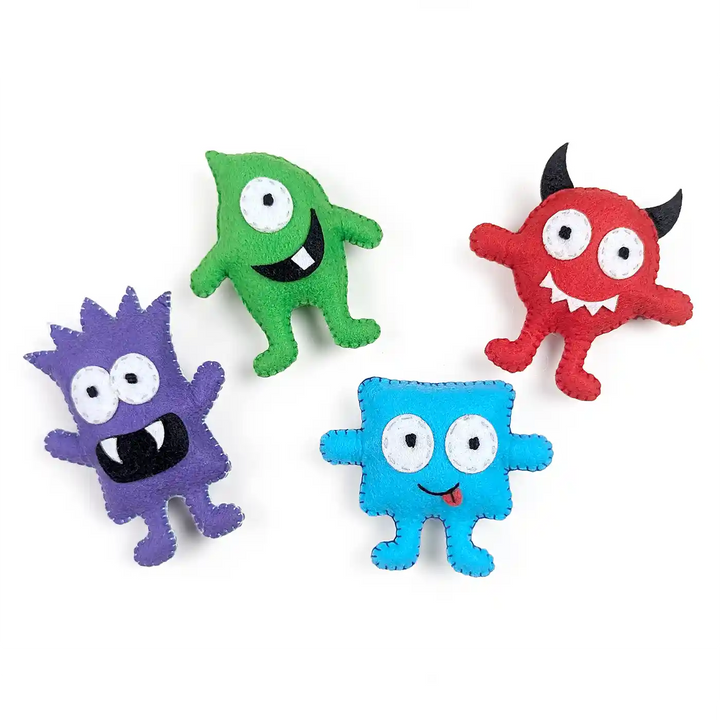 Handmade Monster Theme Felt Brooches | Set Of 4