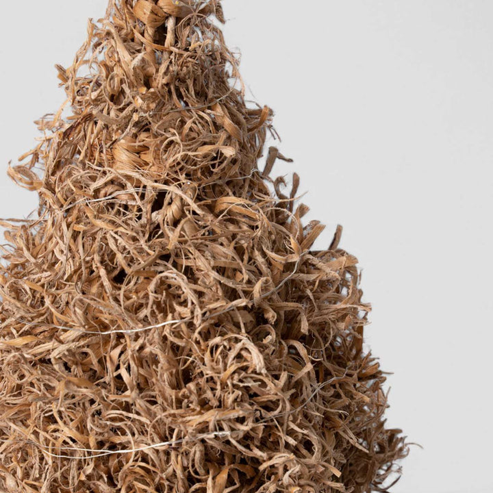 Handmade Banana Rope Pine Frill Tree Christmas Ornaments With Lights