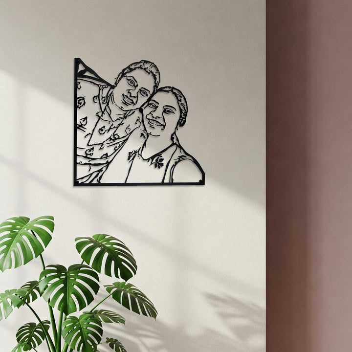 Photo Personalized Handmade Laser Cut Siblings Theme Metal Decorative Plaque
