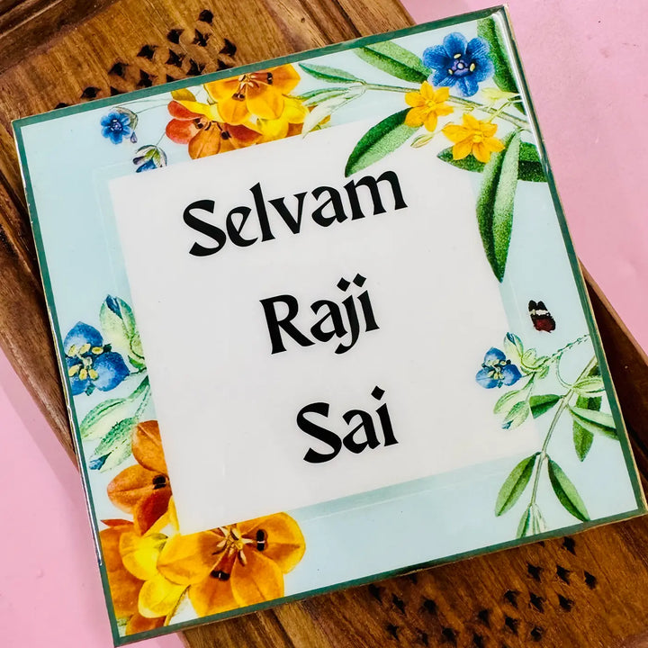 Personalized Flower Garden Theme Resin Name Plate