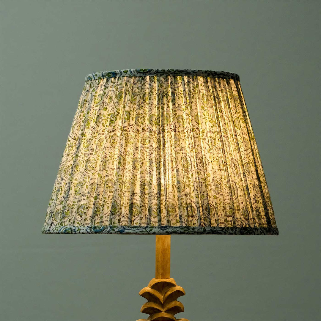 Green & White Block Print Empire Lampshade