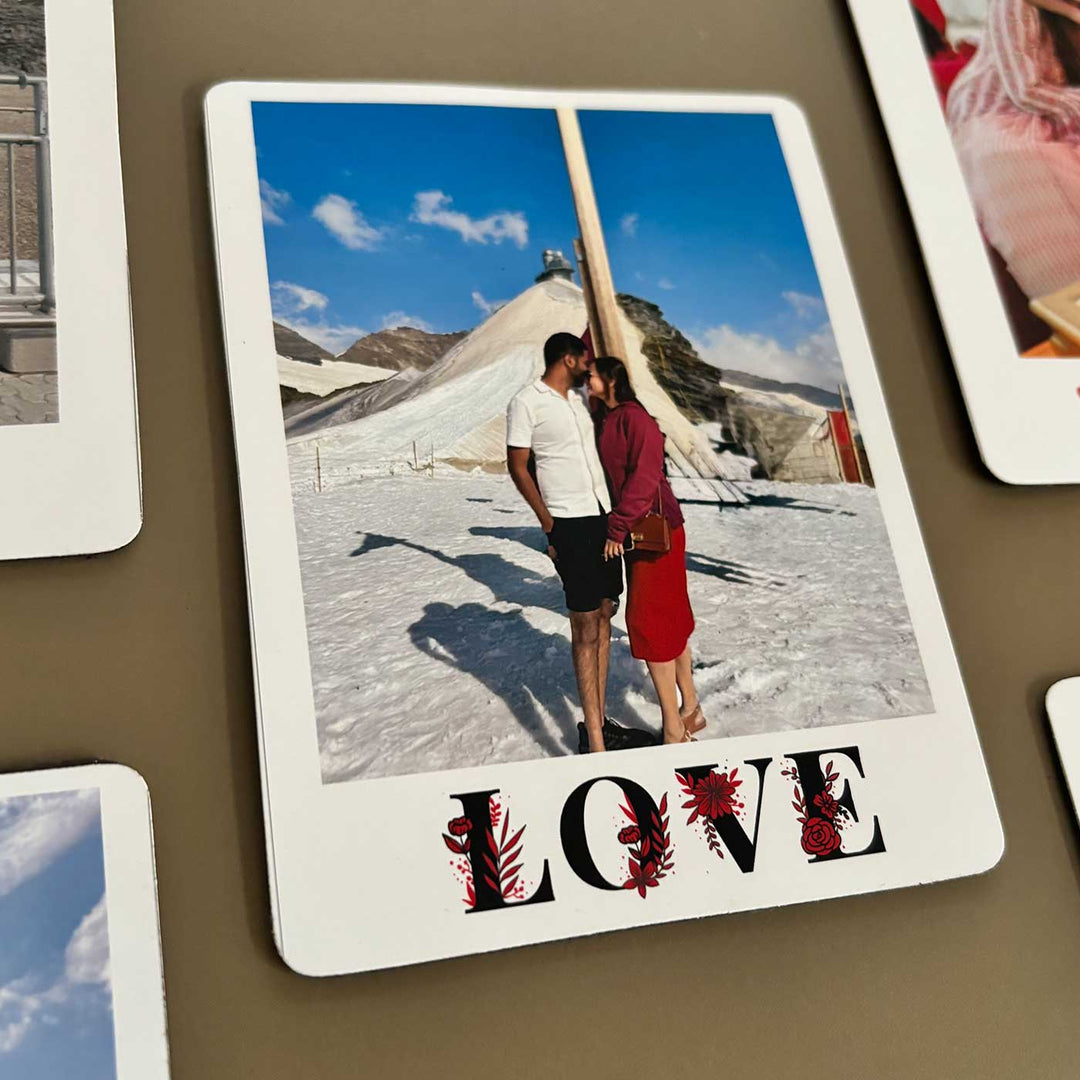 5 Pc | Photo Personalized Love Theme Fridge Magnets | Valentine's Gifting