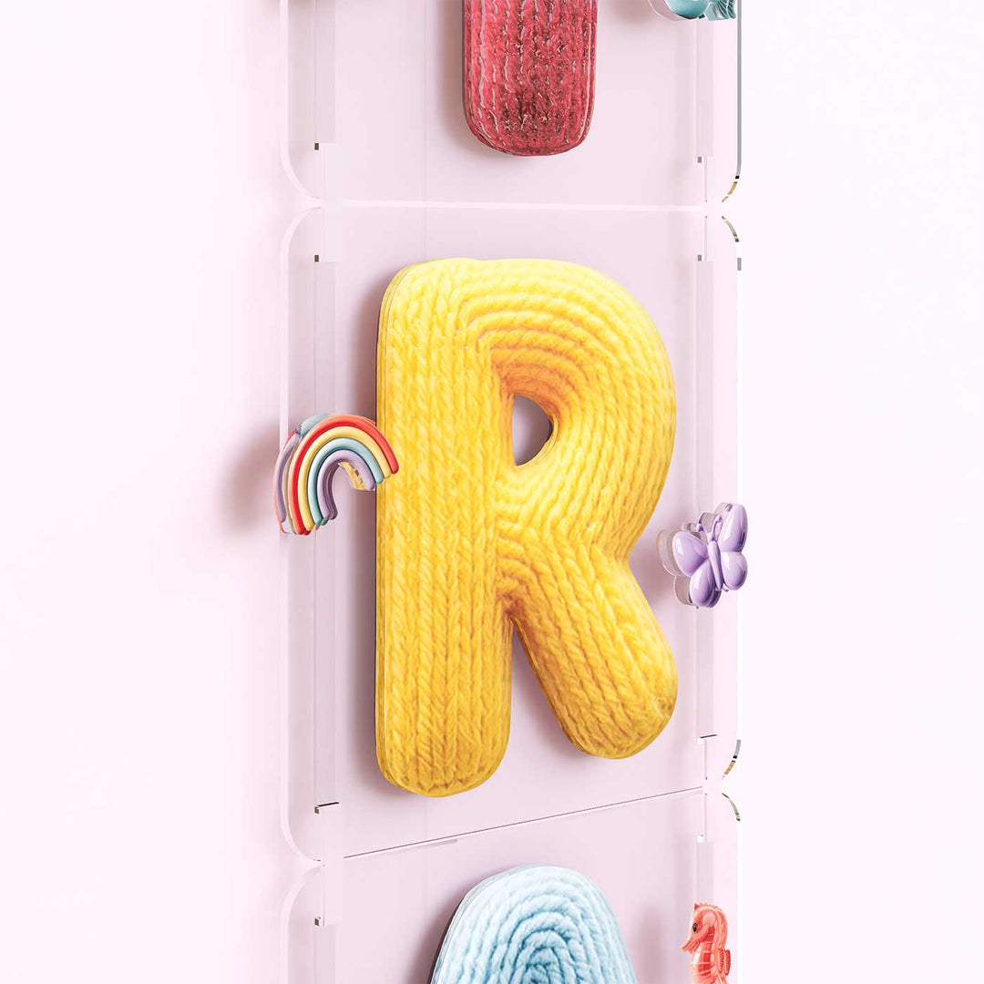 Personalized Acrylic Colourful Knitted Look Vertical Name Hanging