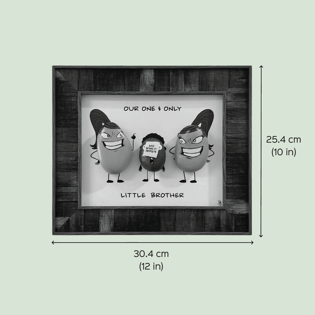 Personalized Pebble Art "Forever Siblings" Wooden Decorative Plaque For Siblings
