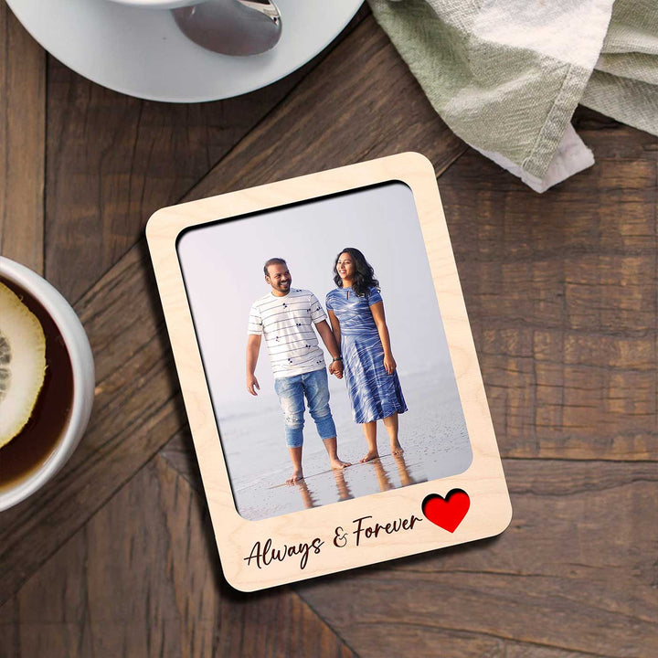 Photo Personalized Printed Love Theme Wooden Fridge Magnet | Set Of 3