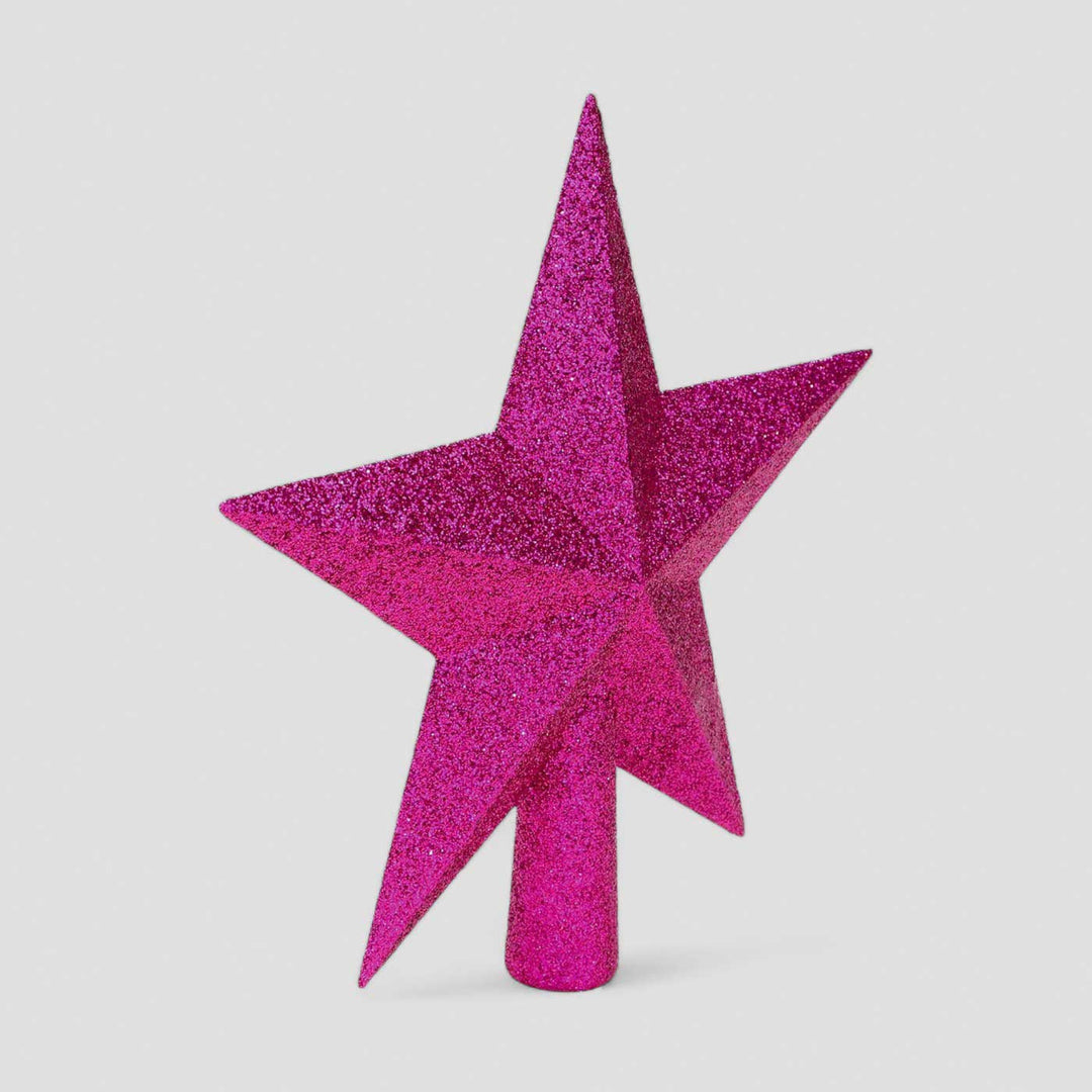 Lightweight Reusable Dazzle Pink Star Christmas Tree Topper